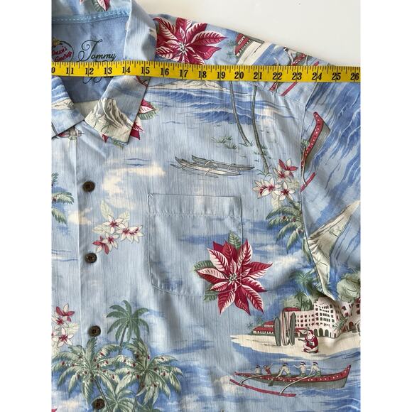 Tommy Bahama Men’s Silk Shirt XXL Holiday Hawaiian Season’s Greetings - Picture 5 of 10